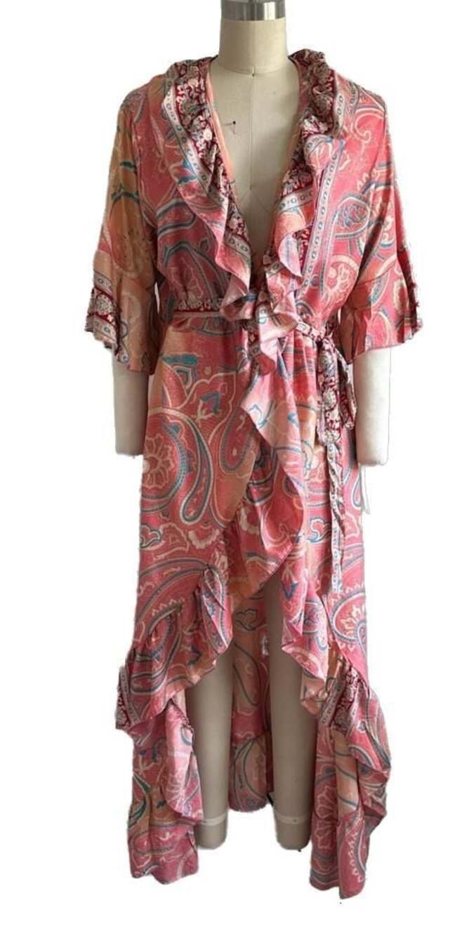 Spell & The Gypsy Collective Paisley Ruffle Wrap Maxi Dress. TAG MISSING! - Picture 4 of 9